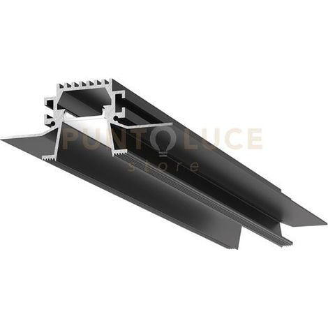 LIVERPOOL RG -  SISTEMA MODULARE SEZIONABILE AD INACASSO E SCOMPARSA PIU DIFFUSORE 20mm RIENTRATO TRASPARENTE COLORE NERO MT 2