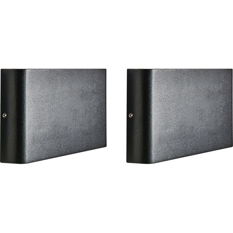 Set di 2 applique da esterno a LED rettangolari per illuminazione d'accento, IP54, alluminio nero, Arder (1/5)