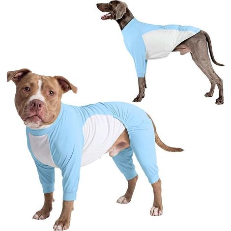 UV Protection Shirt, Pyjamas Post-Surgery with Four Legs, Summer T-Shirt, UV Protection for Dogs, Vests Dog Onesie Stretchy (Light Blue, L) (1/5)