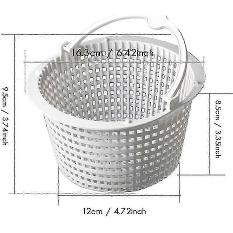 Lot de 2 paniers d'écumage SPX1091C SP1091LX SP1091WM avec poignées, compatibles avec les écumeurs de piscine hors sol, blancs. (1/5)
