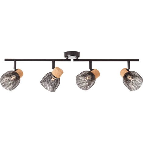 BRILLIANT Lampe Flaka Spotrohr 4flg schwarz matt 4x QT14, G9, 6W, geeignet für Stiftsockellampen (nicht enthalten) Köpfe schwenkbar / Arme drehbar (1/5)