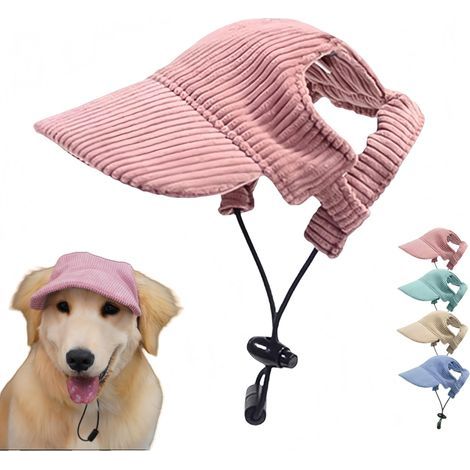 4-teilige Haustiermütze mit Ohrenlöchern - Mehrfarbiger Sonnenschutz für Hunde und Katzen, Strandmütze für Welpen und Kätzchen im Sommer und Herbst (XL) (1/5)