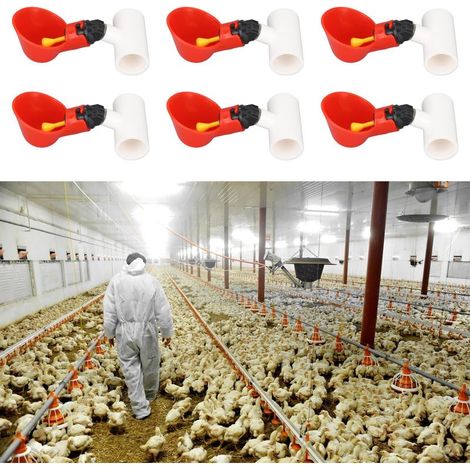 Abreuvoir Automatique pour Poules 10-Pièces Rouge Plastique Installation Facile Hygénique Versatile pour Volailles (1/5)