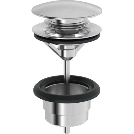 HANSA Válvula de desagüe Push-Open HANSA 0764 - Acero cepillado, 0764010080 (1/2)