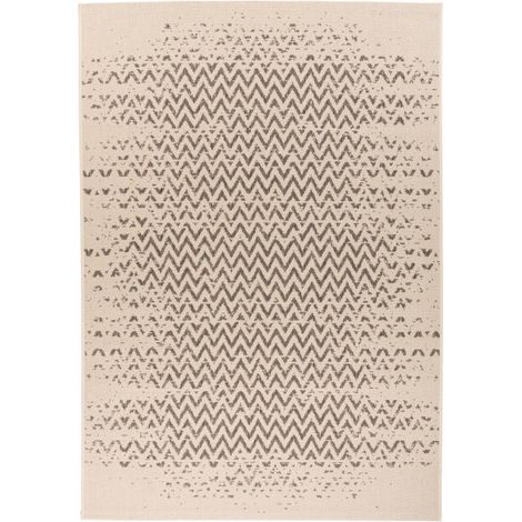 Tapis Tissé à Poils Plats "Splash" Crème 80 x 150 cm (1/3)