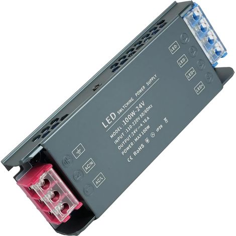 Transformateur 220V à 24V de 100W – Alimentation pour Éclairages LED et Projets Électriques Divers, pour Lampes de Jardin, Bandes Lumineuses et Autres Applications Électriques (1/5)