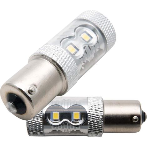 2PCS 12V 50W LED Feux de jour de voiture - 1156 P21W Clignotants Ampoules - Feux de recul, lumière blanche