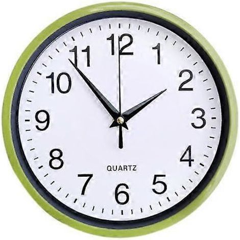 Horloge murale silencieuse sans tic-tac, grande horloge ronde - FS - vert clair (1/5)