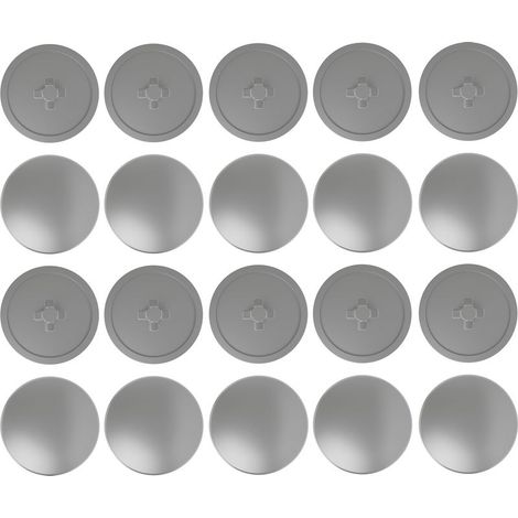 Lot de 20 cache vis gris pozidrive pz2 cruciforme – Protection meuble – Plastique pour finition soignée – À enfoncer dans tête de vis (1/2)