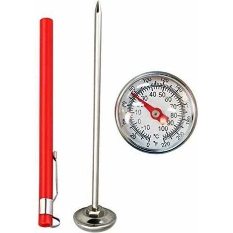 Enowelir Thermomètre de Sol Étanche en Acier Inoxydable Qualité Alimentaire pour Mesure de Température Écologique (1/4)