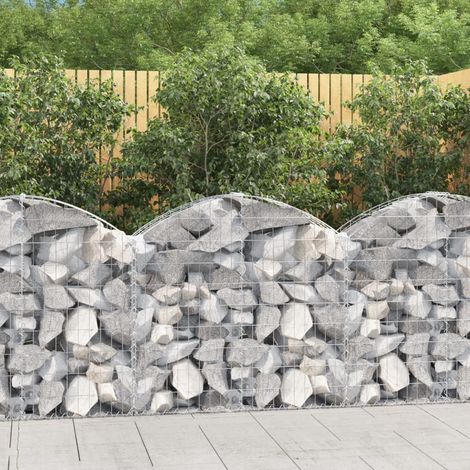 Gabion à arc élevé 100x30x80/100 cm Fer galvanisé