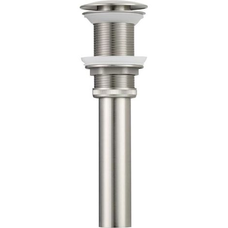 BW03NA-1 G1 1/4" Siphon de lavabo design bonde pop-up en laiton sans trop-plein pour lavabo Nickel brossé