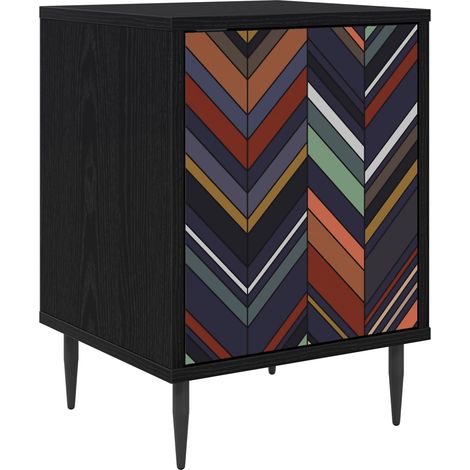 Mesa de noche OMMEN Roble Negro 36 x 33 x 51 cm vidaXL