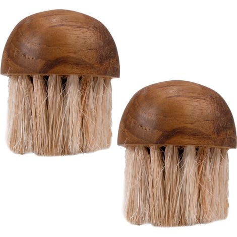 Lot 2 brosses à champignons bois de teck et fibre d’ananas - MEDUSA 01 (1/5)