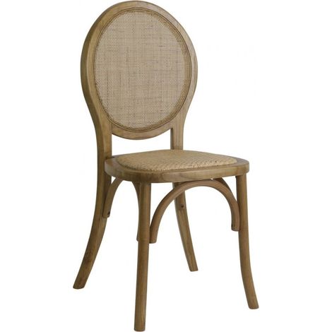Chaises Médaillon Champêtre bois clair - lot de 4 - Prodirest (1/5)
