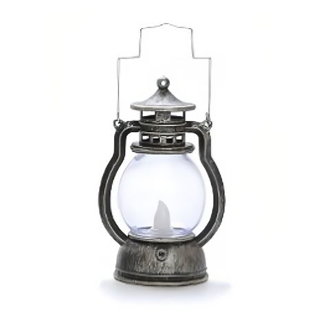 Lampe à huile rétro vintage, mini lanterne LED suspendue à la main, idéale pour Halloween et autres décorations de fêtes - dorée (1/5)