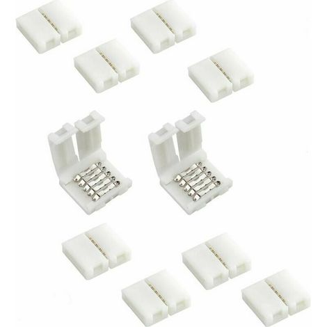 Pack of 10 x 5-pin, 10mm wide RGBW LED strip connectors for solderless LED strips, compatible with 5050 SMD RGBW LED strips (1/4)
