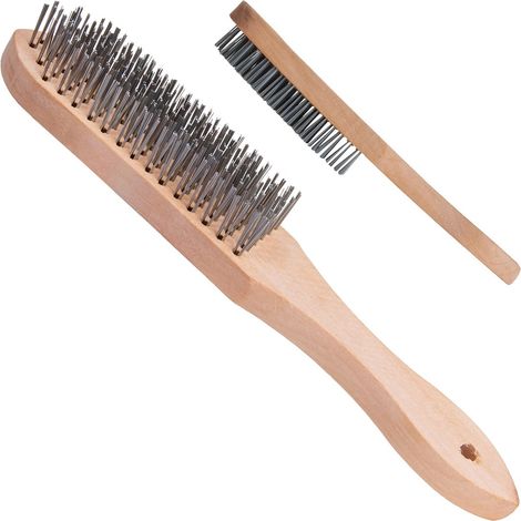Brosse antirouille en fil de fer noir, 6 rangées, bois (12/120) (1/5)