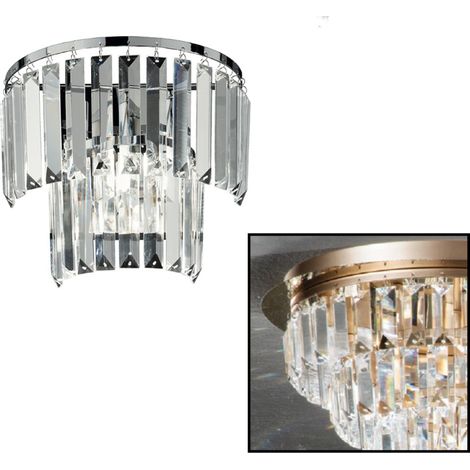 Lampada applique in cristallo 25x15 cm 1 luce G9 - CASTLE Oro (1/2)