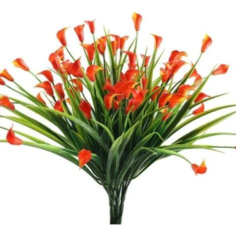 pièces Plante Artificielle Verte Arbustes Artificiels Fleurs Artificielles Fausses Plantes en Plastique Rouges pour Décoration Buissons Intérieur Mariage Jardin Balcon Cuisine