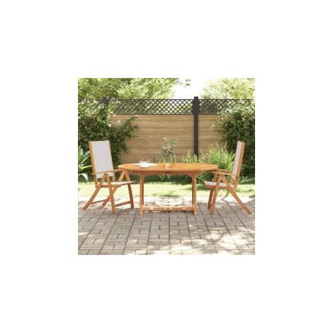 Chaises pliables de jardin lot de 2 bois d'acacia et textilène (1/5)