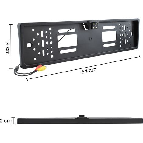 400463 Soporte de matrícula con cámara de 4 LED para cámara de marcha atrás  Color: Negro