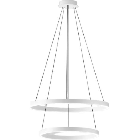 Suspension Criseide S/2P Blanc - Led Intégrée 60W 3200Lm 3000K Dimmable Double Émission Aluminium Et Silicone - Gealuce (1/3)