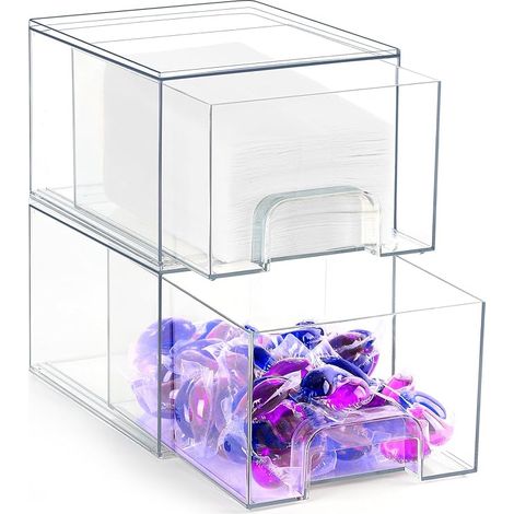 Set mit 2 Aufbewahrungsboxen für Waschmittel, Trocknerbälle und Trocknertücher Schubladenorganizer für einfachen Zugriff (1/5)