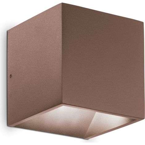 Ideal Lux RUBIK Applique Murale Extérieure LED Intégrée Café 730Lm 3000K IP54