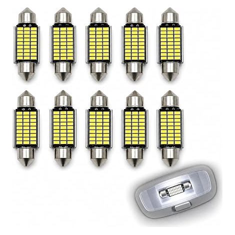 Ampoule LED Voiture Intérieur 36mm C5W, 27SMD 6000K Blanc Froid, Ampoule Plafonnier Voiture, Éclairage Plaque Immatriculation, Coffre, Dôme 12V (1/5)