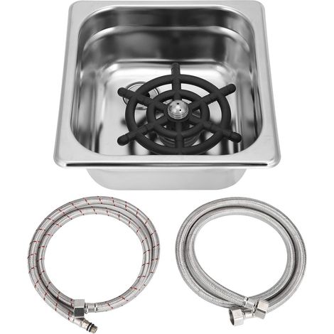 Rince Verre Bar Inox, Lave Verre Automatique, Rince Pichet, pour Bar et Café, Nettoyage Rapide en 3 Secondes avec Plateau Égouttoir Intégré, Compatible Robinet G1/2 (1/5)