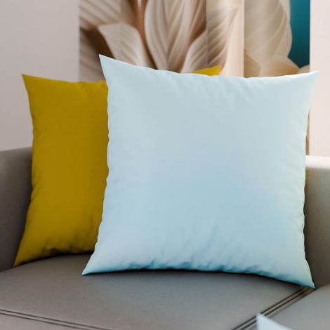 Lot de 2 Taies d'oreiller de Lit 40x40 cm, Housses de Coussin Unies Double Face Bleu Ciel Jaune, Taie Oreiller 100% Microfibre Hypoallergénique (1/3)