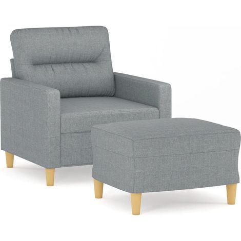Maison Exclusive - Sessel mit Hocker Hellgrau 60 cm Stoff