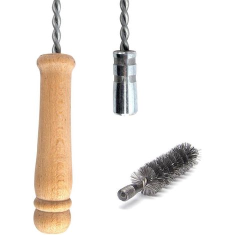 HOLZBRINK Schubstange Kesselstab STARR Öse M12 Länge 100cm + 25 mm Heizkesselbürste Kesselbürsten Ofenbürste Ofenrohr reinigen Reinigungsbürste (1/4)