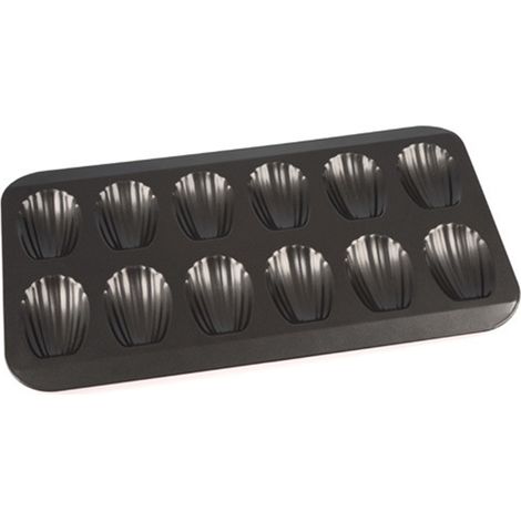 molde para pasteles, de silicona apta para alimentos, con 12 cavidades en forma de concha, antiadherente, apto para microondas y congelador, para repostería casera. (1/5)