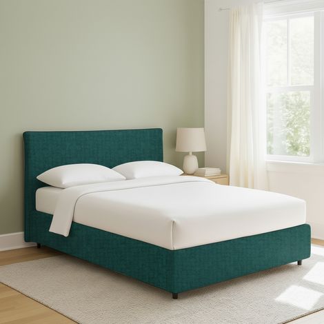 Letto Piazza e Mezza Altrincham, Sfoderabile, Contenitore Made in Italy, Verde Petrolio (1/5)