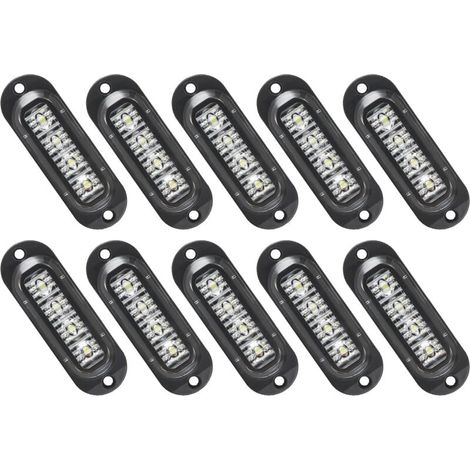 10 LED 12/24V Seitenmarkierungsleuchten, LED-Positionsleuchten, Warnleuchten für Anhänger, LKW, Wohnwagen (Weiß) (1/4)