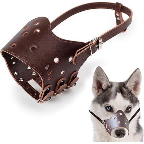Muselière réglable pour chien taille M, modèle anti-morsure et anti-aboiement en maille douce et respirante, accessoire de promenade et de contrôle (1/5)