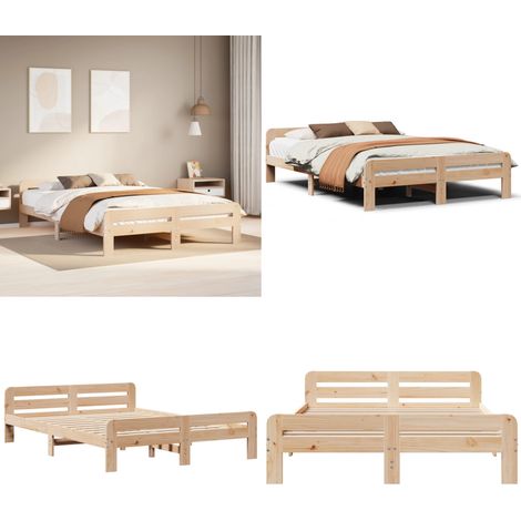 vidaXL Cadre de lit sans matelas 150x200 cm bois de pin massif (1/5)