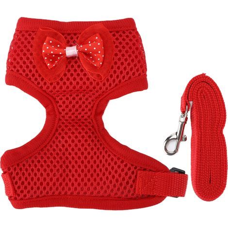 Arnés y correa para pollos Jonlaki: chaleco de malla cómodo y transpirable para pollos y gallos, diseño portátil (rojo). (1/5)