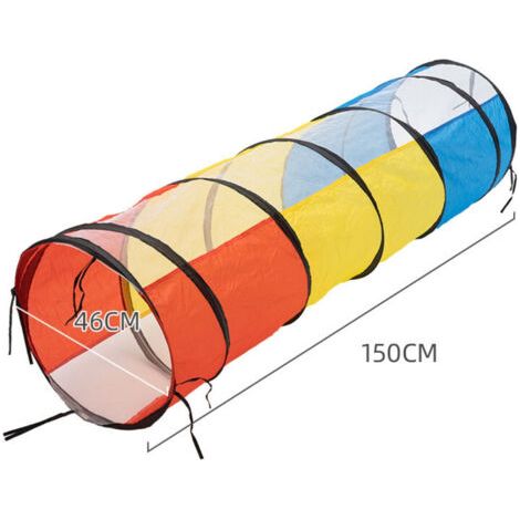QORVA-Tente de Jeux Exterieur Interieur Haute Qualité 150 cm - Tunelle pour Enfant Parcours Motricité Bébé Rampant -Jouet de Pliable Pop-up Cadeau