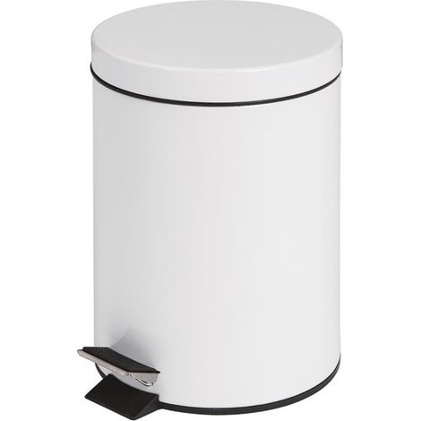 Poubelle à pédale 5 L blanche (1/5)
