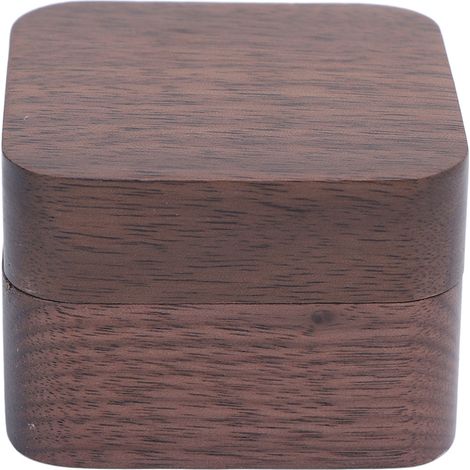 Elegante Mini-Ringbox aus Holz im Retro-Stil für Verlobung und Hochzeit, 5,5 cm, weinrotes Kissen, Einzelfach (1/5)