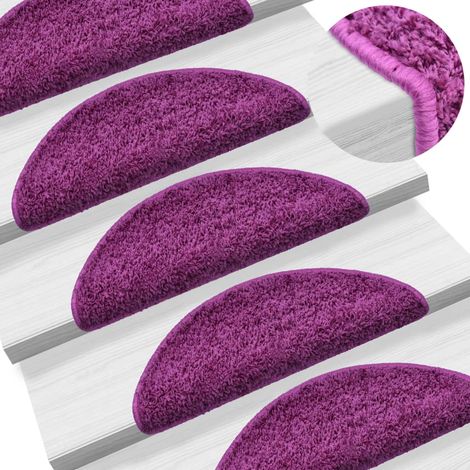 Lot de 15 Tapis d'escalier - Tapis de marche pour Enfants, Aînés et Animaux Violet 56 x 20 cm BV402206 - BonneVie (1/5)