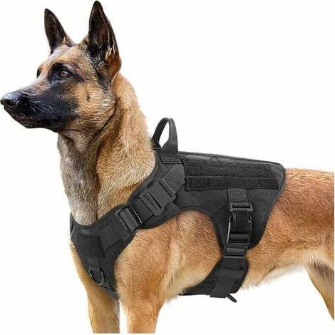 Hundegeschirr, Größe M – 1050D Nylon – Molle-System für Zubehör – Zugstopp mit 2 Befestigungspunkten (1/5)