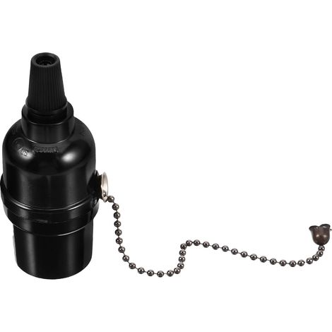 Douille de Lampe en Bakélite Noire E26 250w Tirette, Accessoire D'éclairage pour Luminaire à Chaînette, Adaptée à Divers Éclairages de Plafond (1/5)