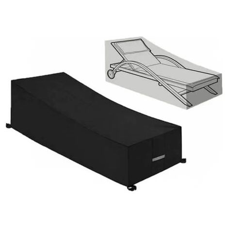 Promotion Housse de Protection , Imperméable, Coupe Vent, Anti UV, Tissu Oxford 210D Housse de Protection Bain de Soleil, Transat 210x75x40/80cm – Noir (1/3)