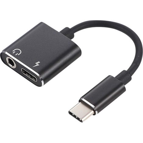 2-in-1 USB-C-auf-3,5-mm-AUX-Kopfhörerladeadapter, USB-C-Kabel