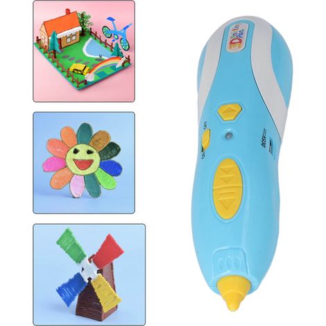 Stylo d'impression 3D basse température D0757B, stylo à dessin stéréo 3D sans fil pour enfants, bleu (1/5)