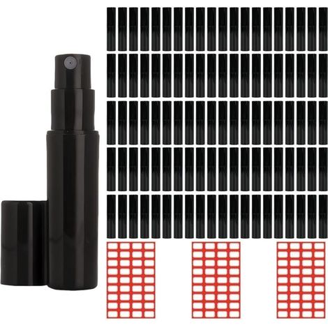 Packung mit 100 nachfüllbaren 2-ml-Parfümzerstäubern, Mini-Parfümsprühflaschen, Reise-Parfümzerstäubern mit Trichter, Pipetten, Druckkopf und (1/5)